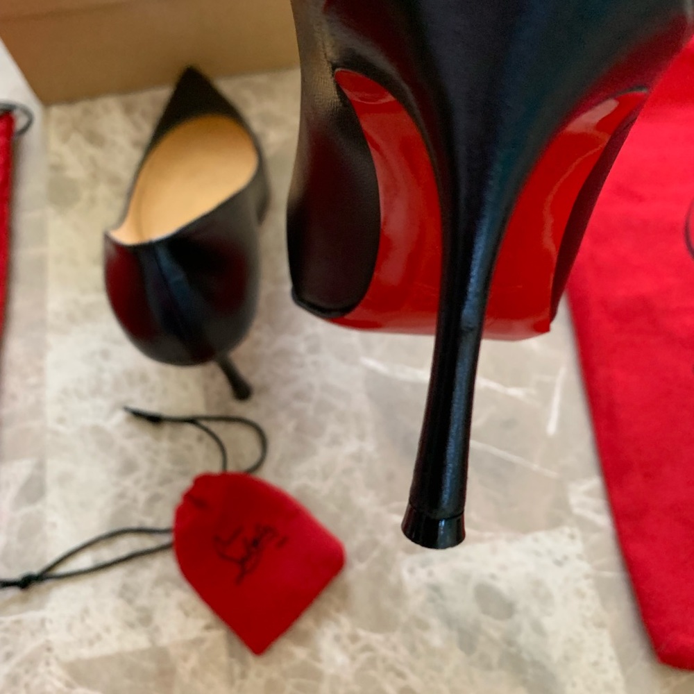 Authentic Décolleté Pointy Toe Red Bottom Leather - Picture 6 of 8